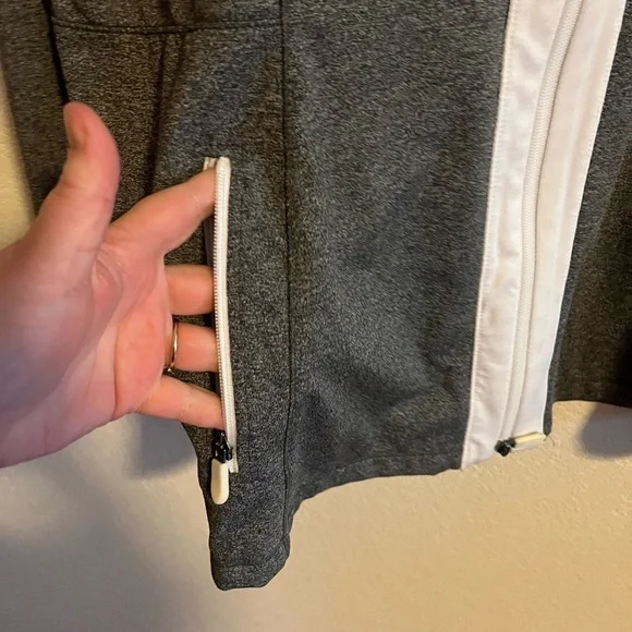 Gray and White Zip-Up Jacket - Picture 2 of 10